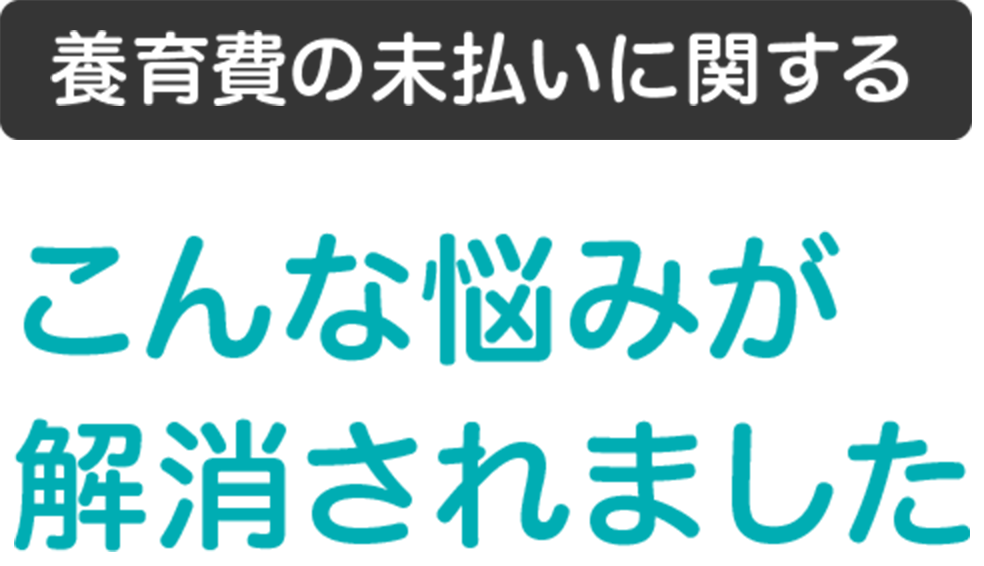 養育費の未払いに関するこんな悩みが解決されました
