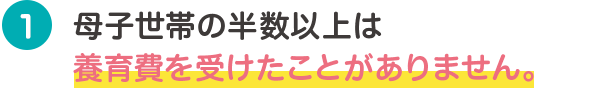 母子世帯の半数以上は養育費を受けたことがありません。