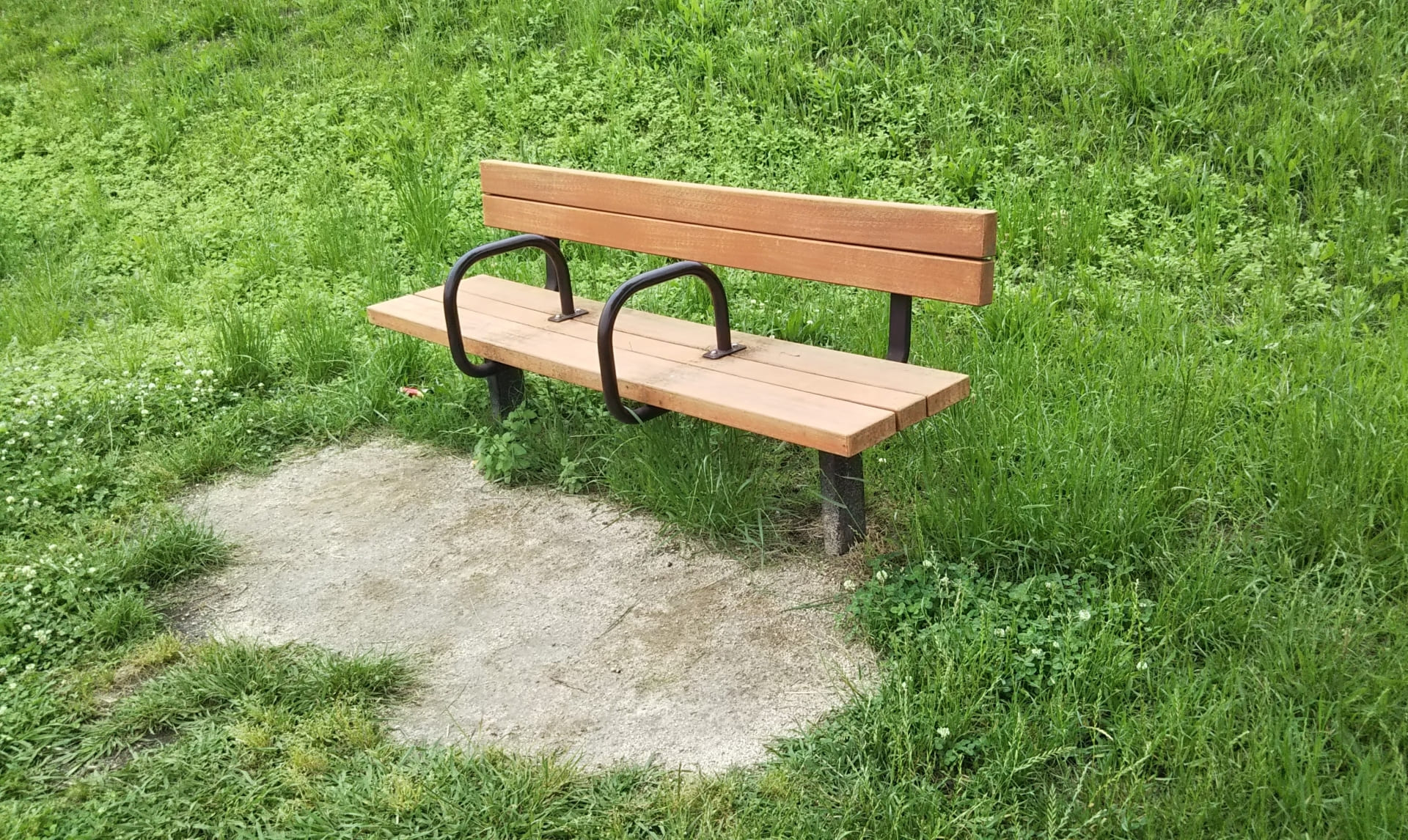 誰も座っていない公園のベンチ